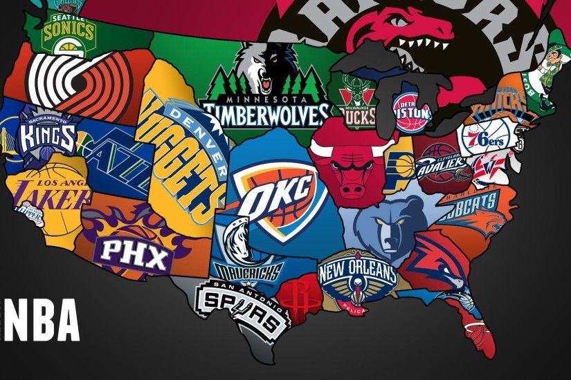 Cool map of NBA teams 1920x1080 wallpaper