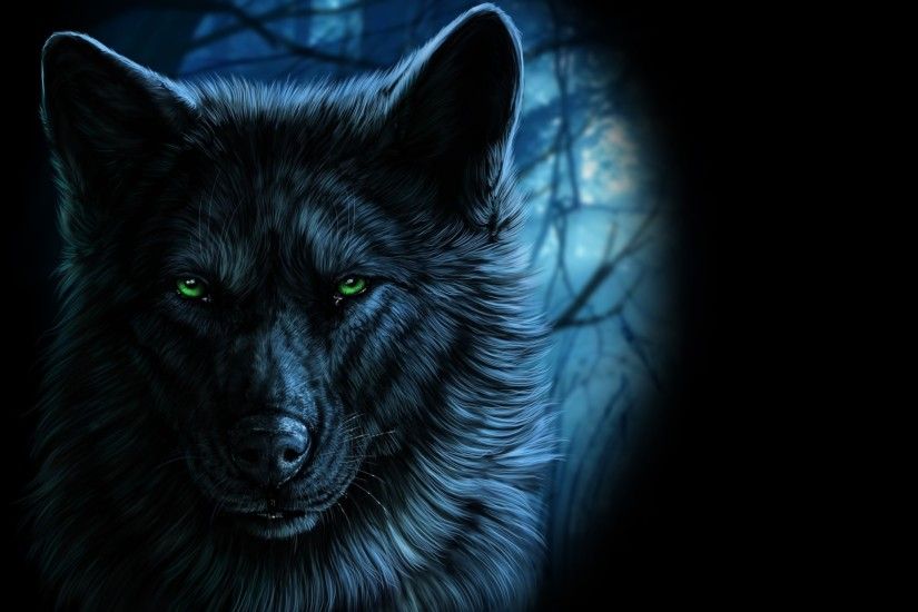 Wolf, Majestic, Green Eyes