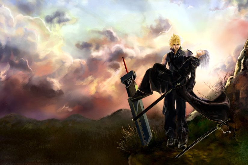 Tags: Anime, Final Fantasy VII, Kadaj, Cloud Strife, 2560x1600 Wallpaper,
