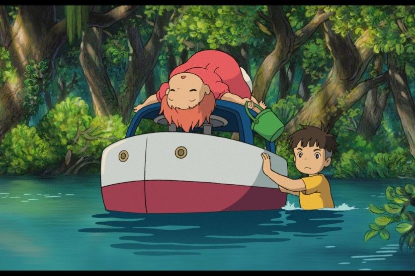 Ponyo on the Cliff by the Sea images Ponyo with ham! wallpaper and .