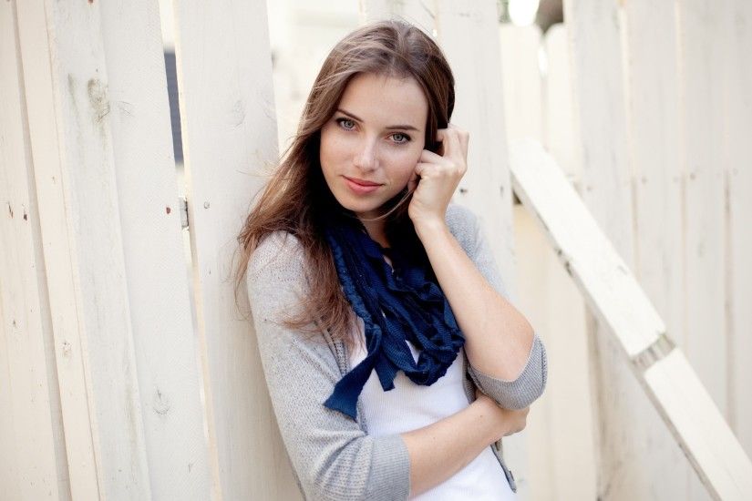 Cute Girl Wearing Blue Scarf wallpapers and stock photos