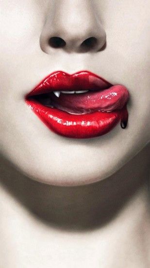 True Blood Red Lips Android Wallpaper