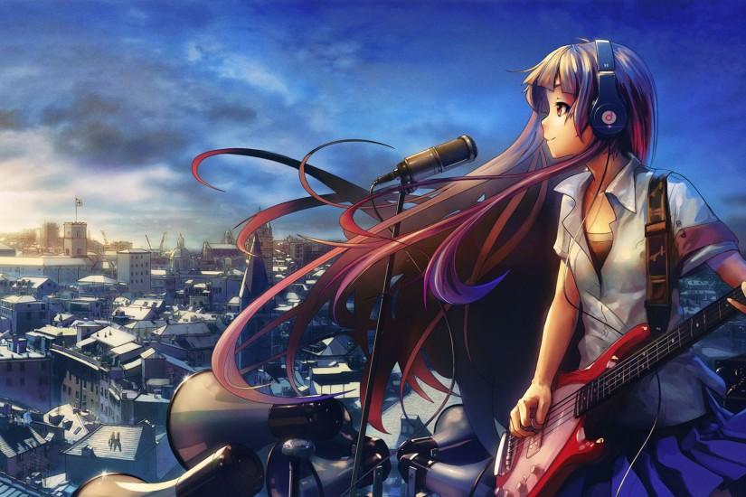 Anime Girl with guitar, Full HD wallpaper, 1080p | Full HD Wallpapers .