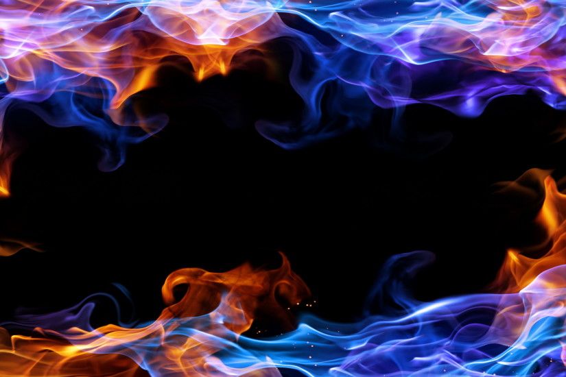 abstract blue fire frame background