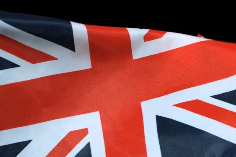 UK Flag Flying Slow Motion United Kingdom Union Jack Waving on High Speed  Video Camera in Slowmo HD