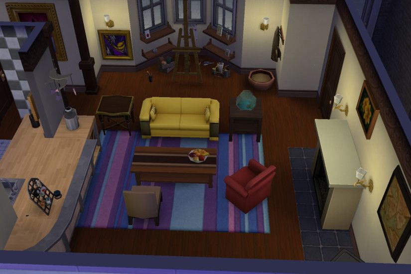 I was working with limited space, so I've tried to match the color scheme  as well as I could. Their apartment should have a 'playful' ambiance.