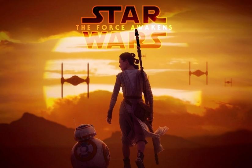 Star Wars, Star Wars: Episode VII The Force Awakens, BB 8, Daisy Ridley  Wallpaper HD