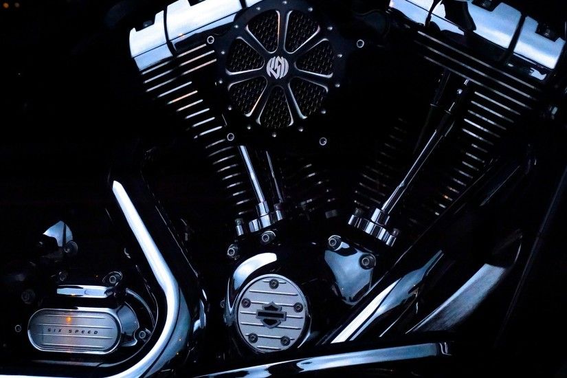 Harley Davidson Motorcyles Chrome Black Wallpaper HD Free