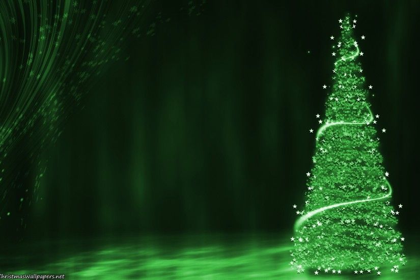 Download Green Christmas Tree Background Wallpaper