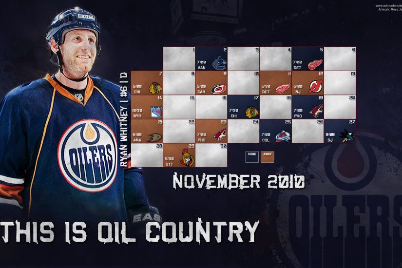 ... Edmonton Oilers November 2010 Calendar Wallpaper by RussJericho23