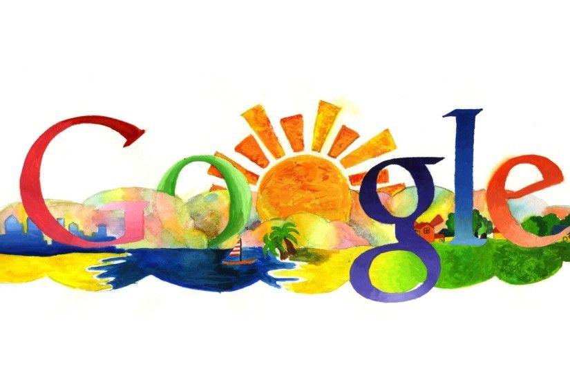Preview wallpaper google, search, logo, summer, drawing 2048x1152