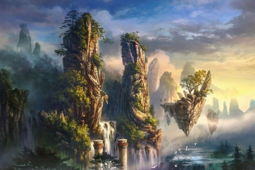 3D Fantasy World Background Wallpaper