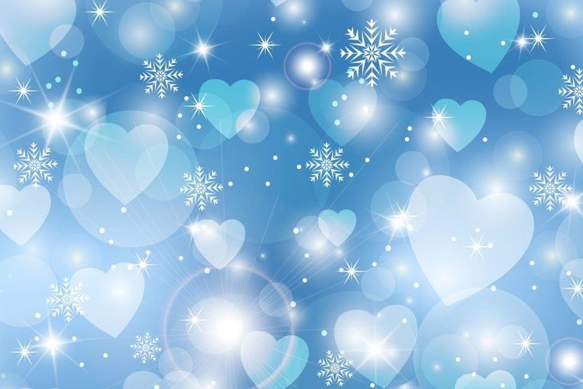 hearts and snowflakes wallpaper 2233
