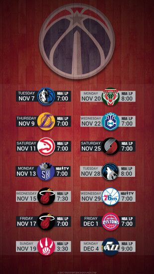 Washington Wizards 2017 schedule hardwood nba basketball logo wallpaper  free iphone 5, 6, 7