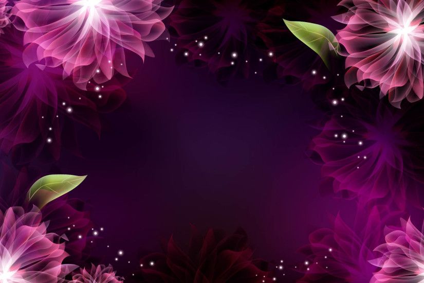Free PPT Backgrounds for PowerPoint Templates - Pink shiny flower frame  PowerPoint Free Backgrounds High Quality.