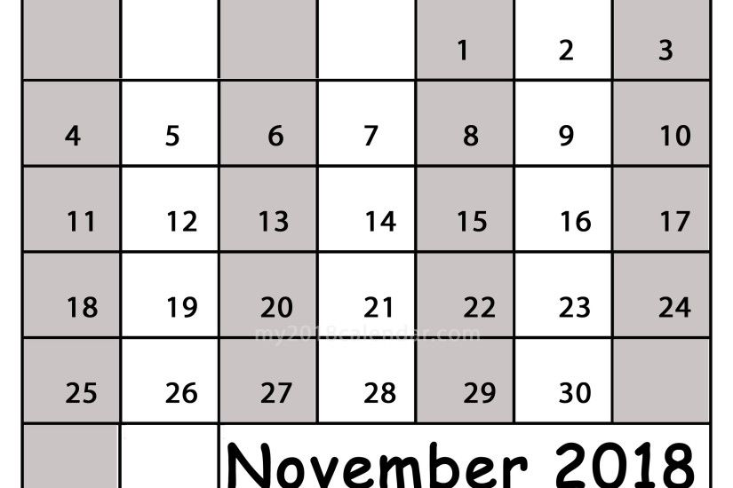November 2018 Wall Calendar Images