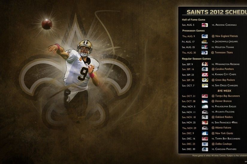New Orleans Saints Schedule 2012 Wallpaper