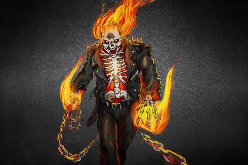 Wallpaper ghost rider, ghost rider, skeleton, fire, flame, skull .