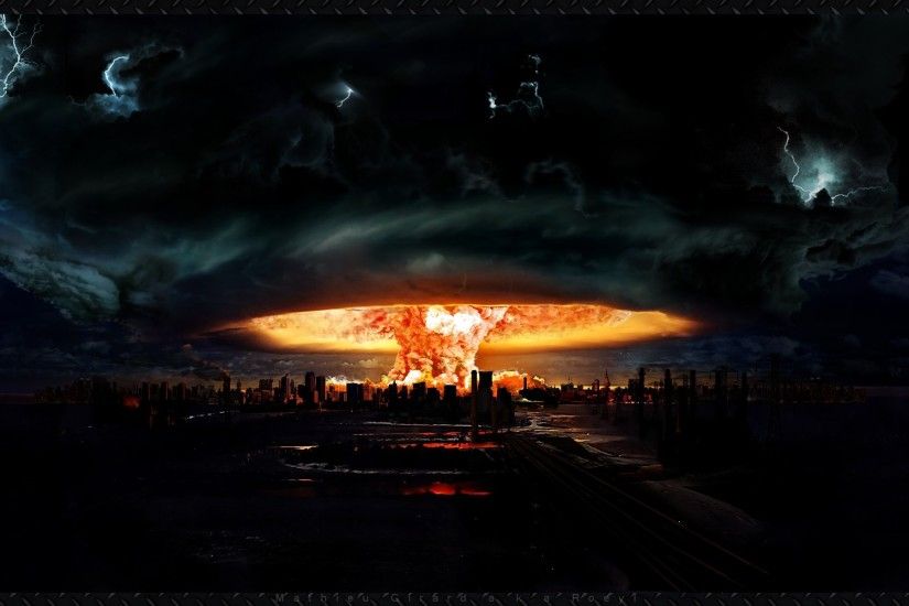 Atomic bomb explosion over city buildings HD Wallpaper -  http://www.hdwallpaperuniverse.com/atomic-bomb-explosion-city-buildings-hd- wallpaper/ | Pinterest ...