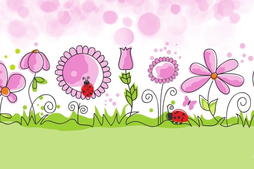 HD Flower Garden Spring Vector Free Desktop Background Wallpaper .