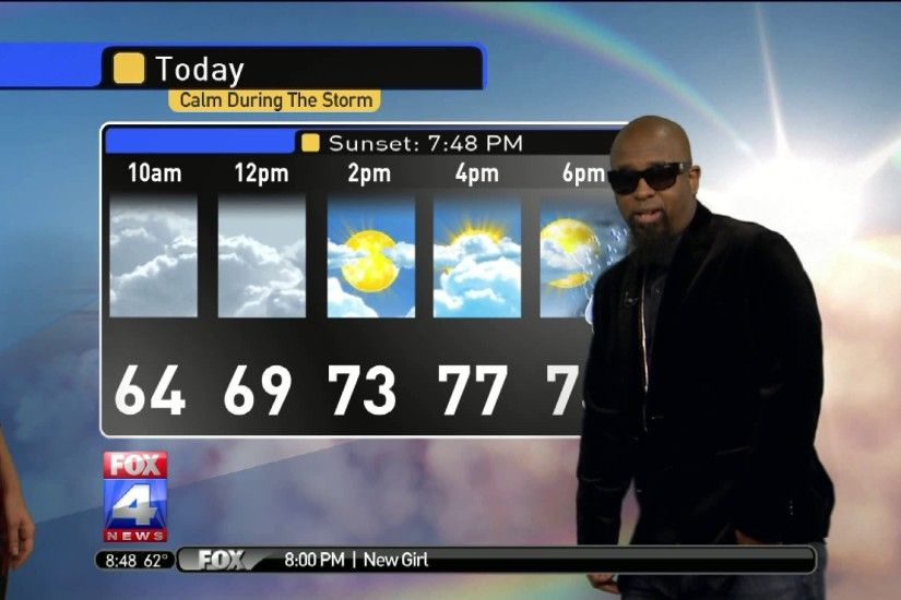 Tech N9ne helped FOX 4's Michelle Bogowith with the weather.