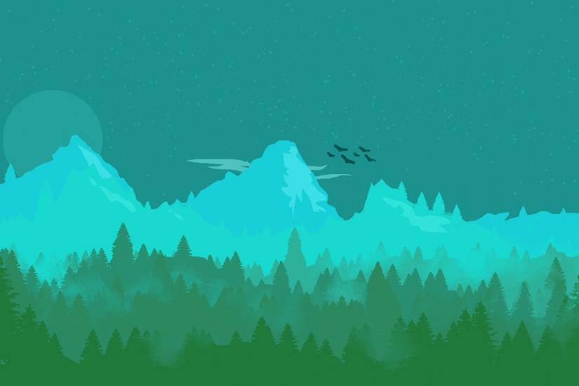 Firewatch style forest wallpaper [1920x1080] ...