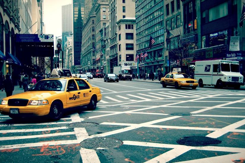 2560x1600 Wallpaper new york, city, street, taxi