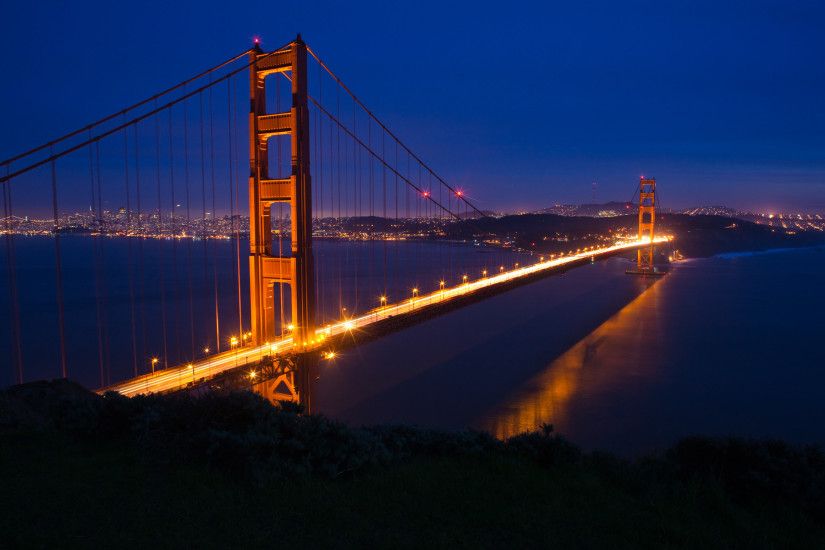 Golden Gate Bridge At Night Moon. wallpapers ...