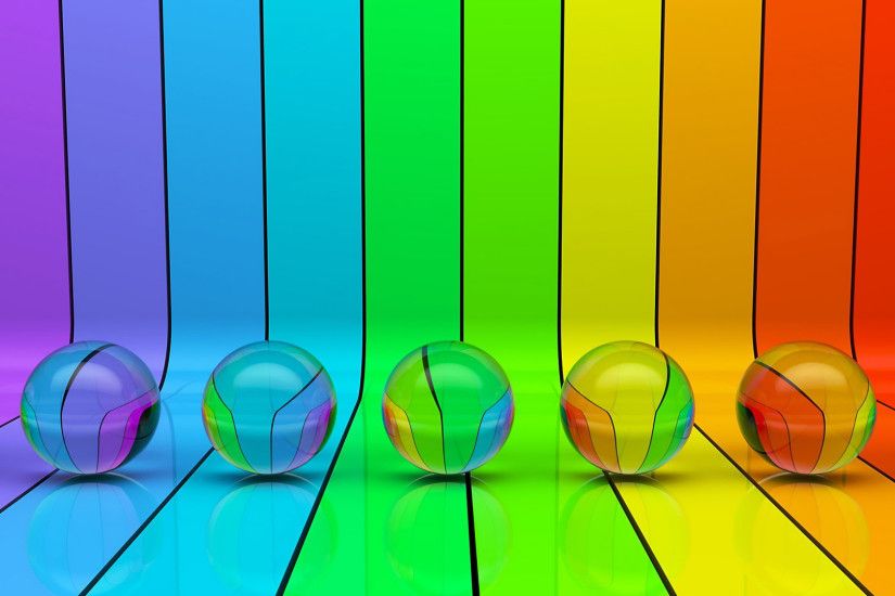 Transparent spheres on rainbow stripes wallpaper 1920x1080 jpg