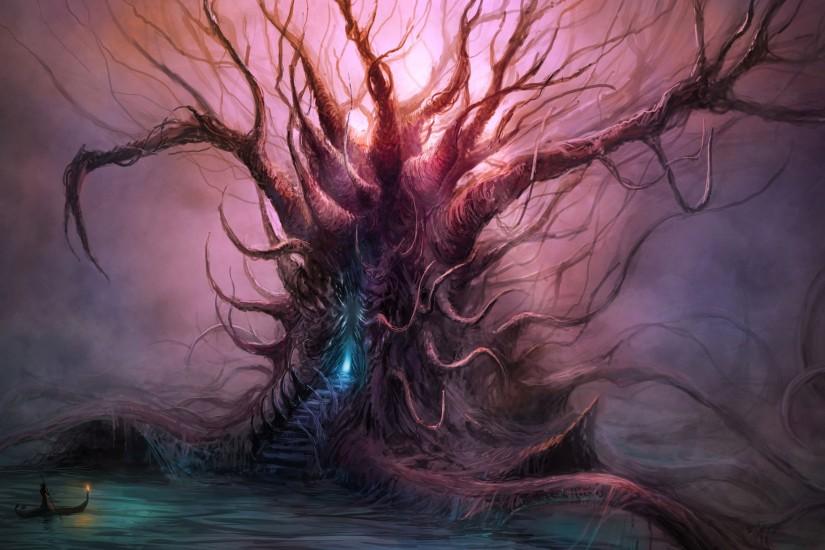 Spooky tree wallpaper