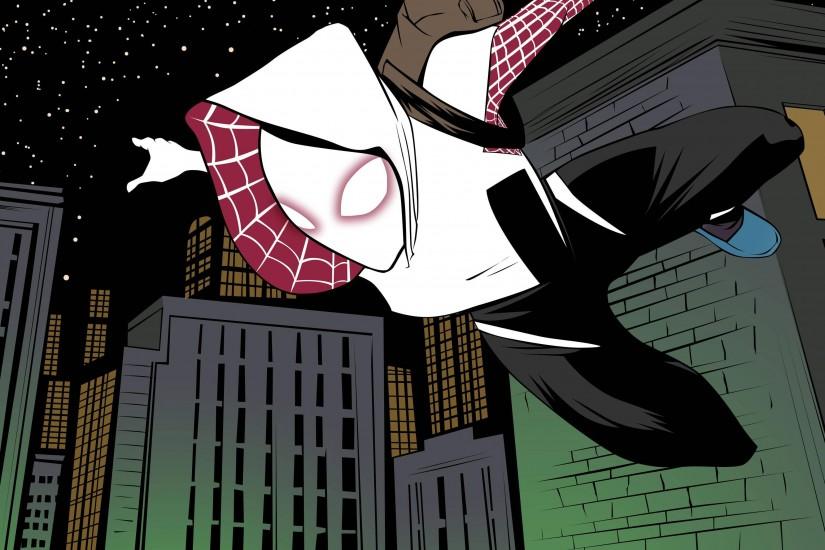 I relined a Spider-Gwen panel (3686x2074) ...
