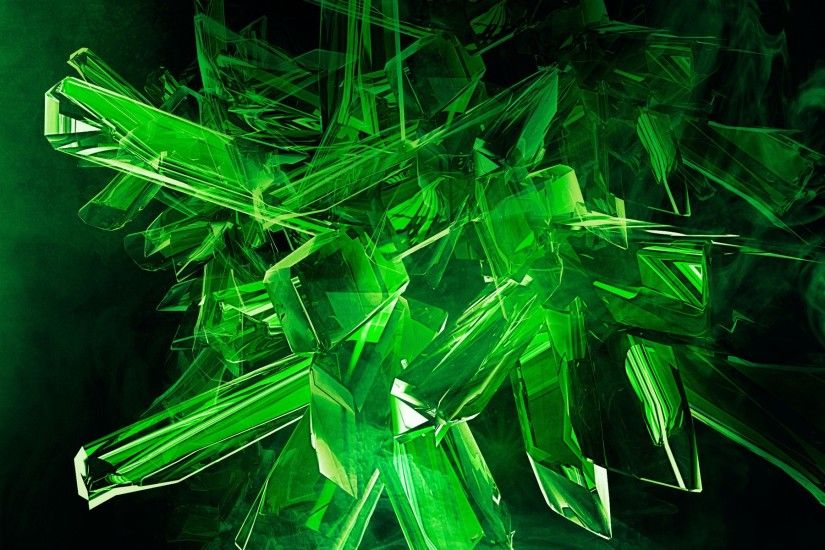 digital Art, Abstract, Green, Crystal Wallpapers HD / Desktop and Mobile  Backgrounds