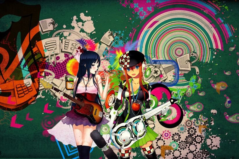 Anime Vector Girls Guitar Music Bands