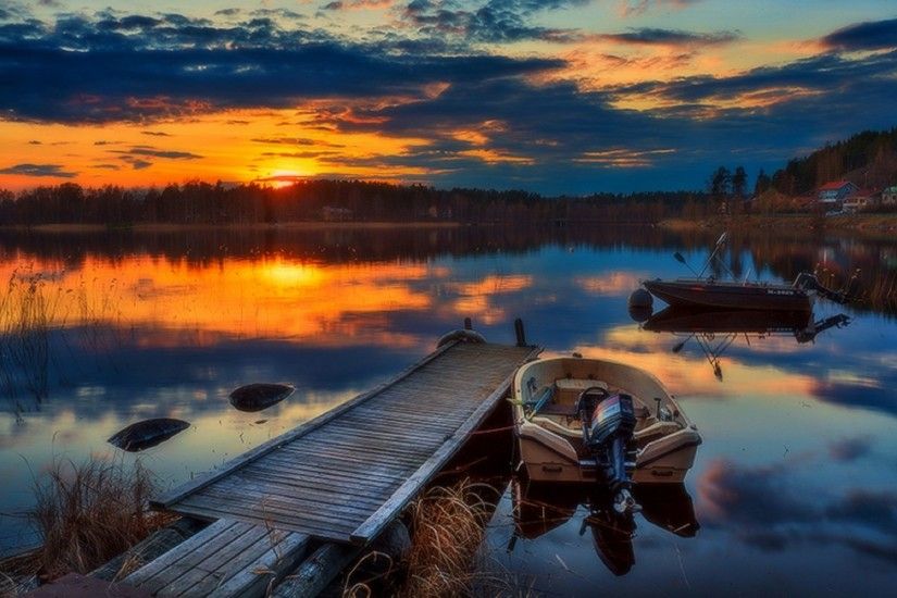 Serene Tag - Plants Boats Photography Waterscapes Serene Nature Finland  Creative Seasons View Trees Sunshine Sunrise