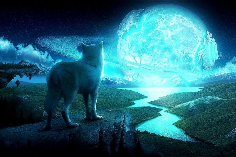 Wolf Blue Moon Desktop Nexus Wallpapers