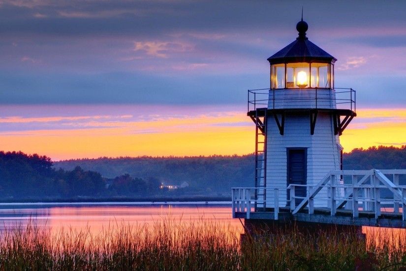 Lighthouse Wallpaper Background Sunset - 1533630