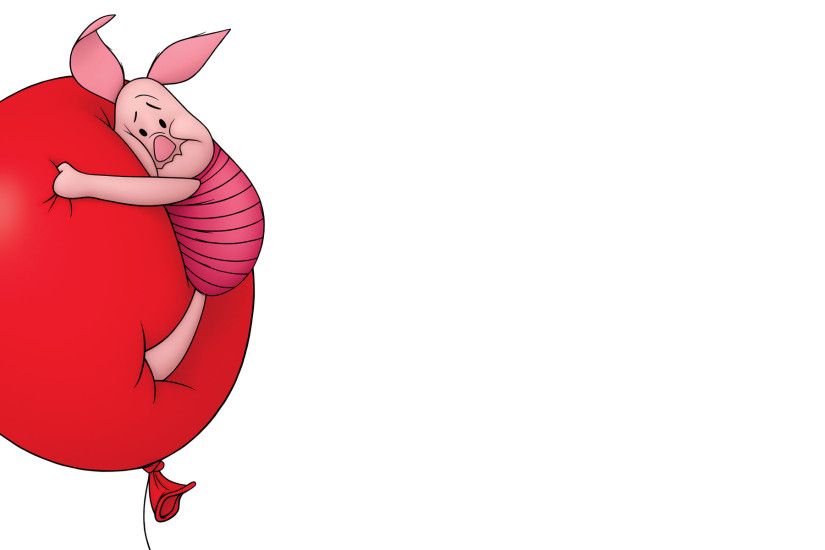Piglet floating on a ballon from Winnie the Pooh wallpaper