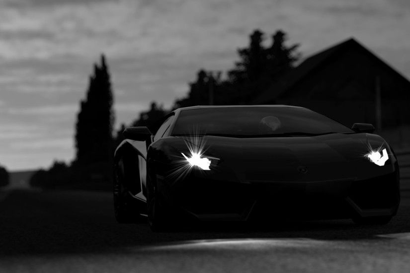 Dark Black Lamborghini Car Wallpaper HD Free Download