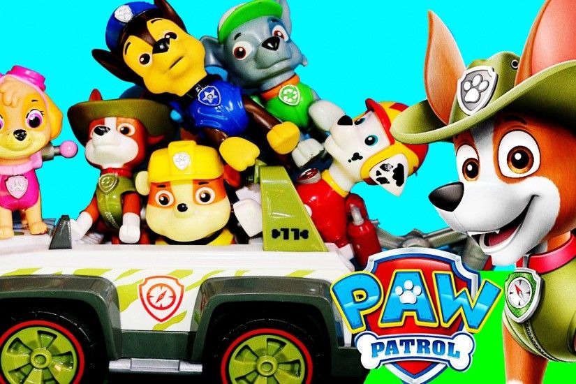Paw Patrol Nickelodeon TRACKER Saves Paw Patrol + Jungle Cruiser Jeep Helps  Skye - YouTube