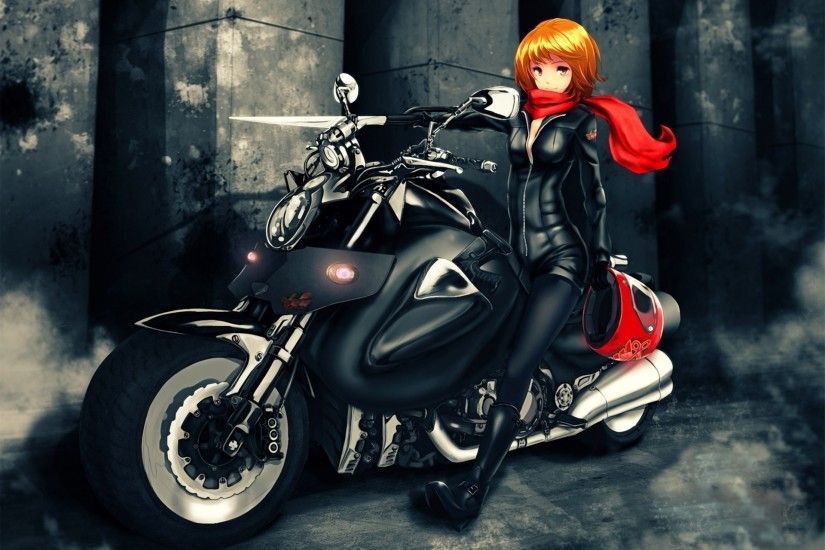 anime biker girl wallpaper