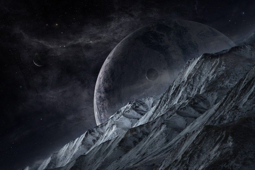 Mountain Planets Outer Space wallpapers and stock photos