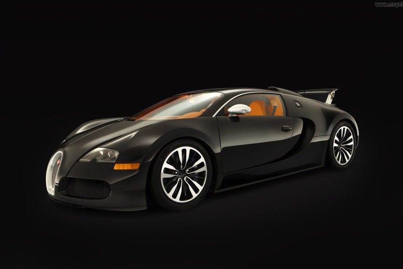 Elegant black Bugatti Veyron Super Sport on a black background