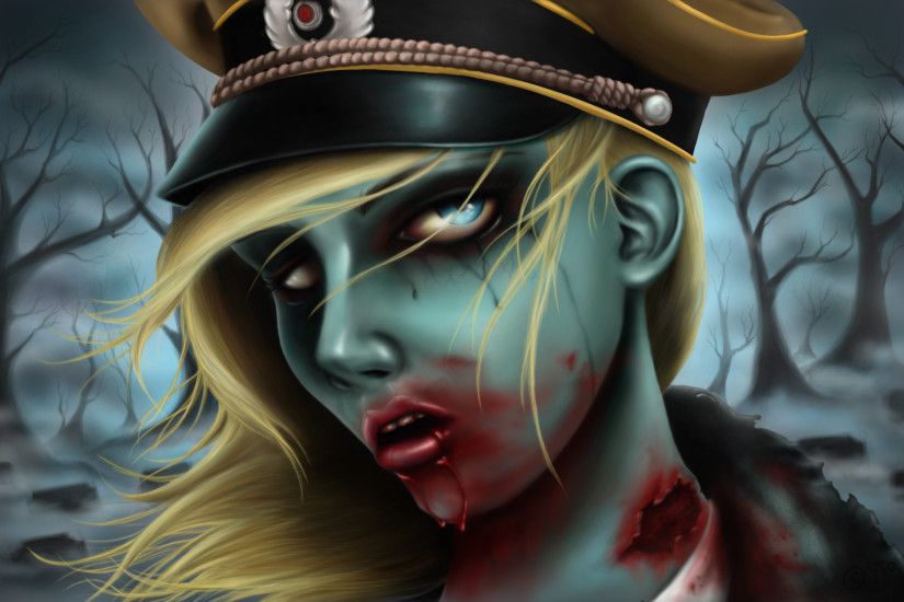 Zombie army girl wallpaper from Zombie wallpapers
