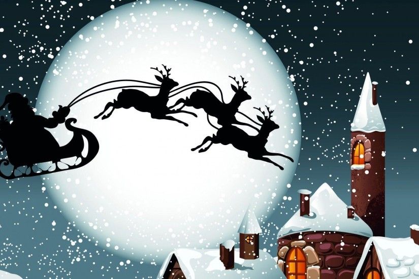 Christmas Santa Claus Reindeer Cartoon HD Wallpaper of Christmas .