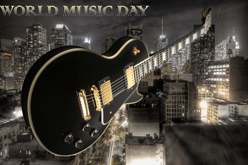 happy world music day guitar around the world