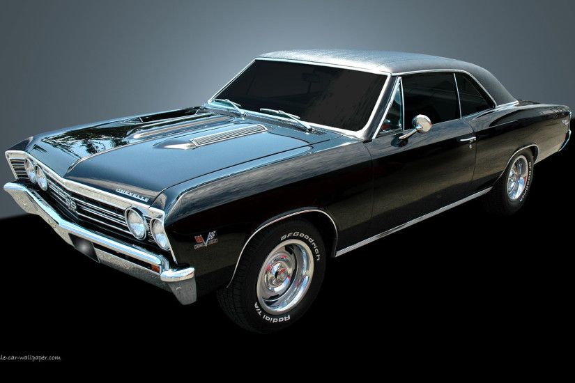 Chevelle SS Wallpaper - 1967 Black Coupe, Left View | 1920_01