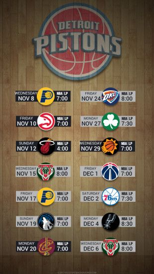 Detroit Pistons 2017 schedule hardwood nba basketball logo wallpaper free  iphone 5, 6, 7