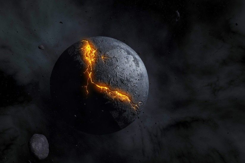 Full HD Wallpaper dead planet cataclysm dark asteroid