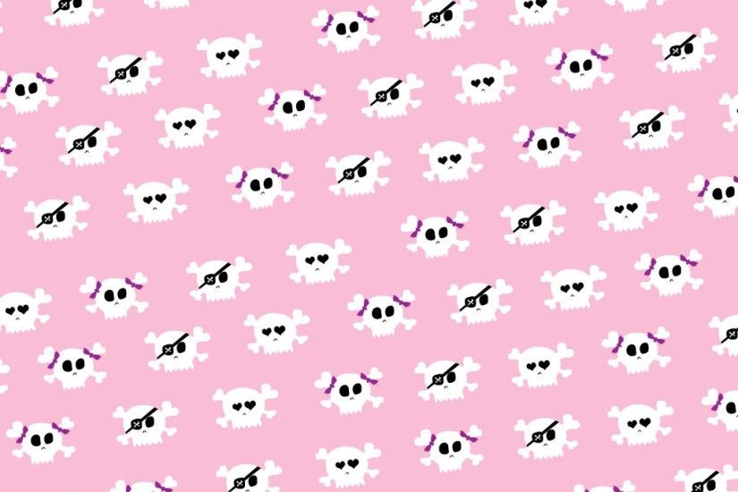 Girly HD Wallpapers for Desktop | Fun/Humor – Pink Girly-Style Skulls  Pattern