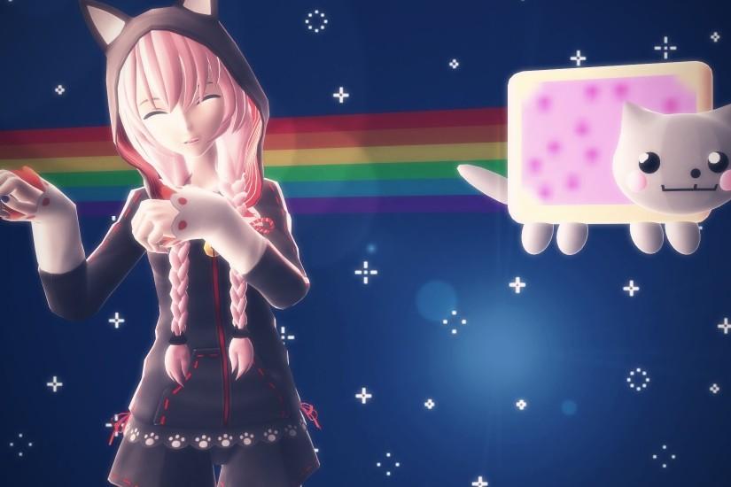 ... mmd-Luka-NyanCat-Wallpaper by XKamisaku